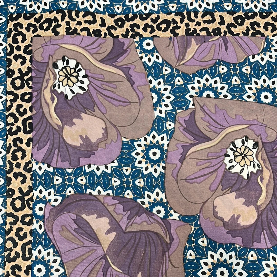 Floral Animal Print Scarf – - Main Image