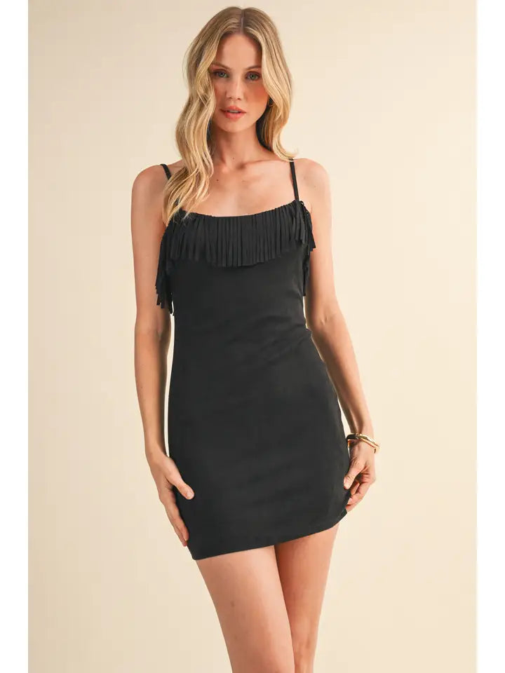 black suede mini dress Suedette Skater Mini Dress