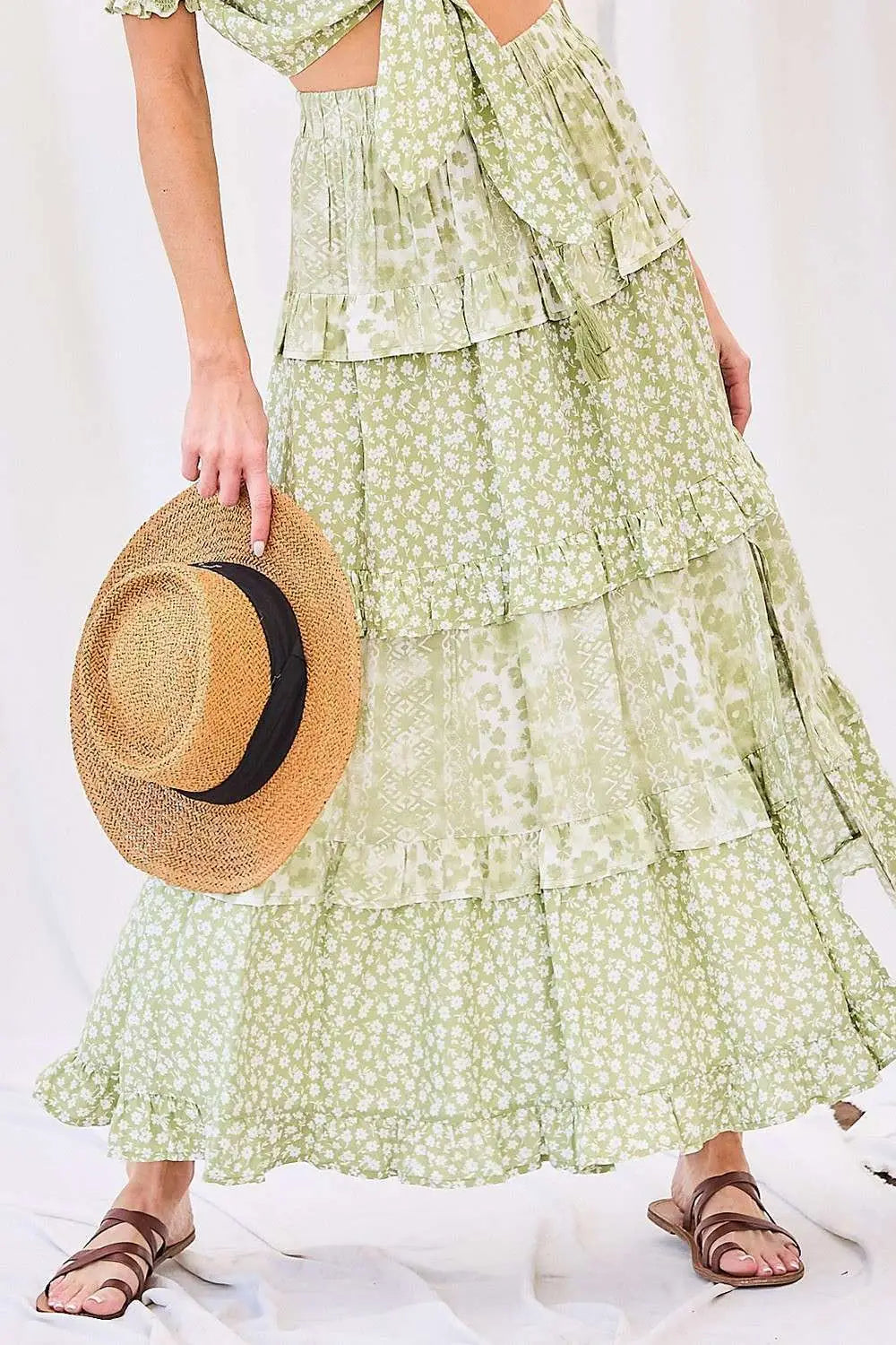 Slit Floral Skirt