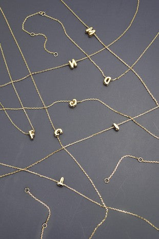 Mini Personalized 3d Bubble Initial Necklace