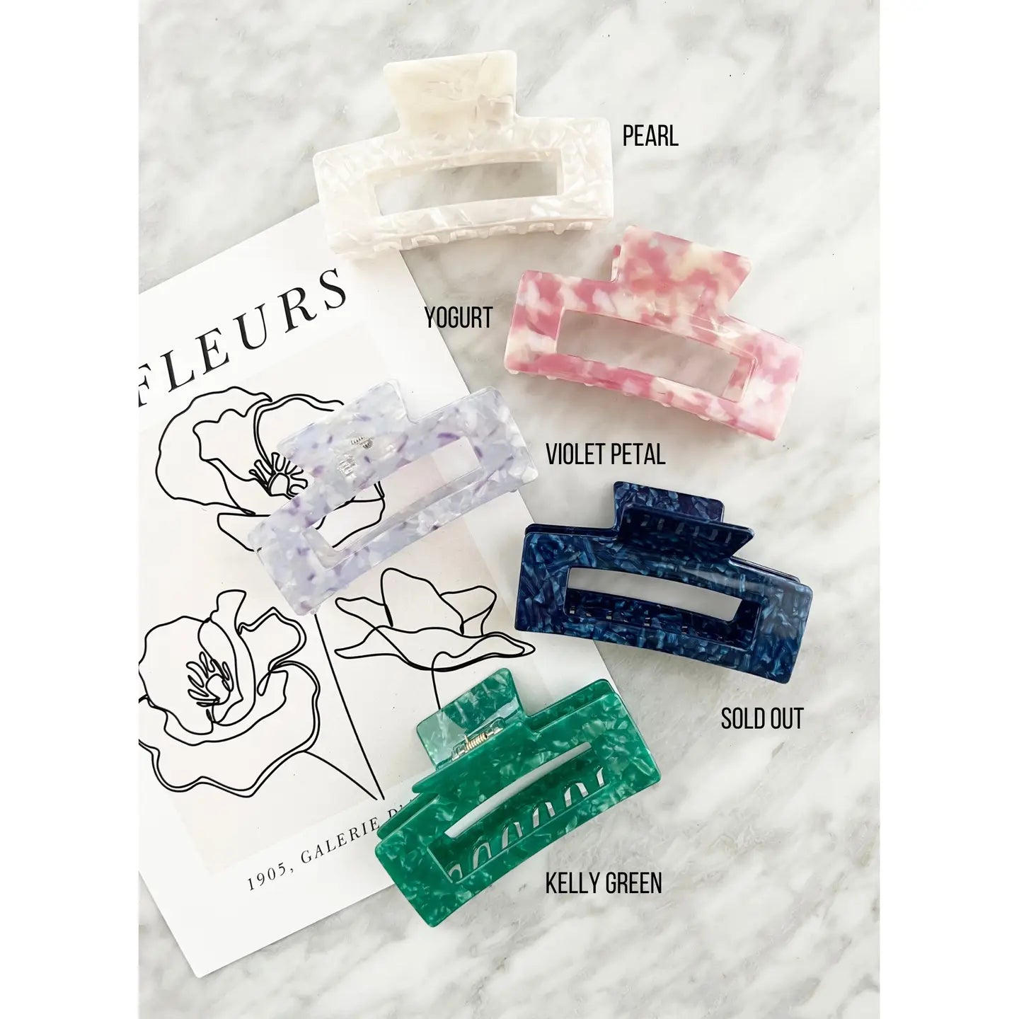 Jumbo 4-Inch Jelly Hair Clips
