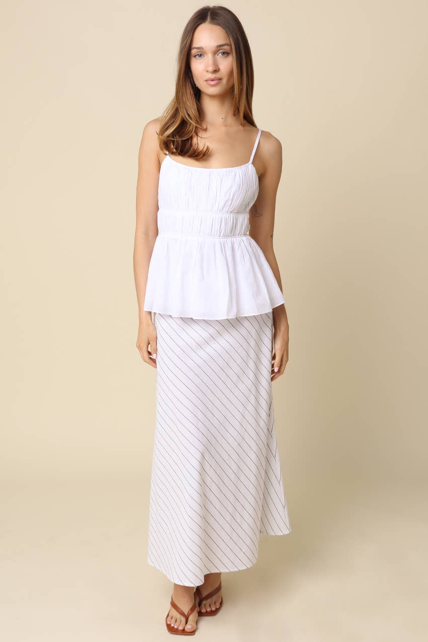 The Diagonal Stripe Maxi Skirt