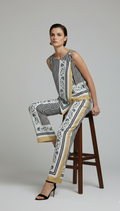 The Knotted Scarf Top & Wide Leg Pants Set – Game Day Outfit