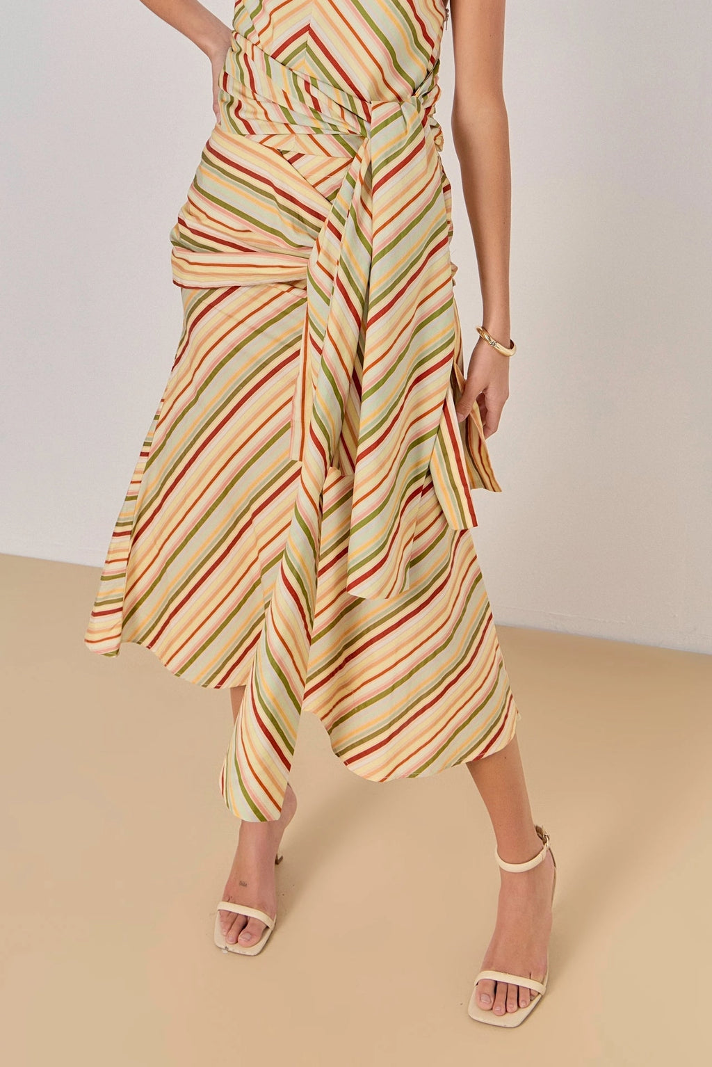 The Cotton Tie-Front A-Line Skirt