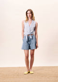 The Claire Light Blue Knit Botton Down