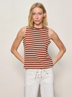 The Campari Textured High‑Neck Tank — Fitted Sustainable Rib