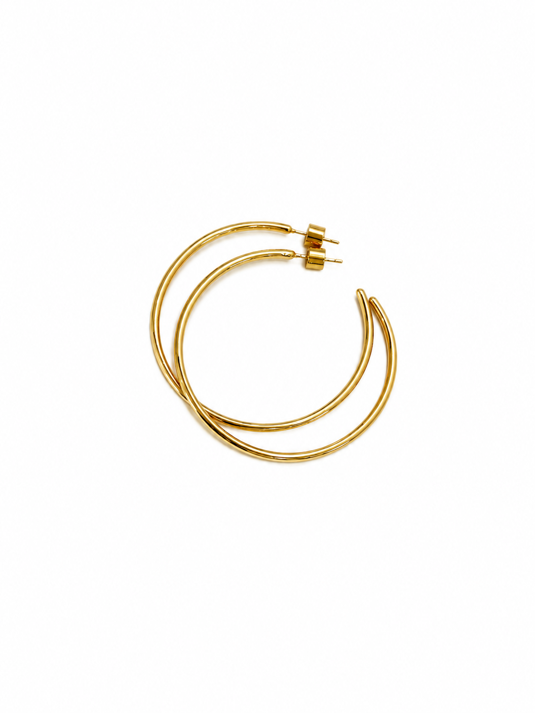 Slim Statement Gold Hoops Earrings