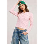 Floral Pointelle Top
