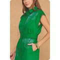 The Floral Embroidered Cotton Poplin Mini Shirt Dress