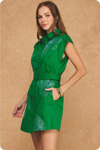The Floral Embroidered Cotton Poplin Mini Shirt Dress