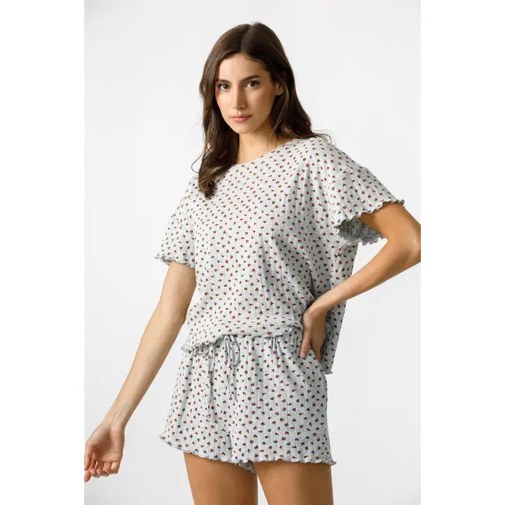 Floral Pointelle Lounge Set