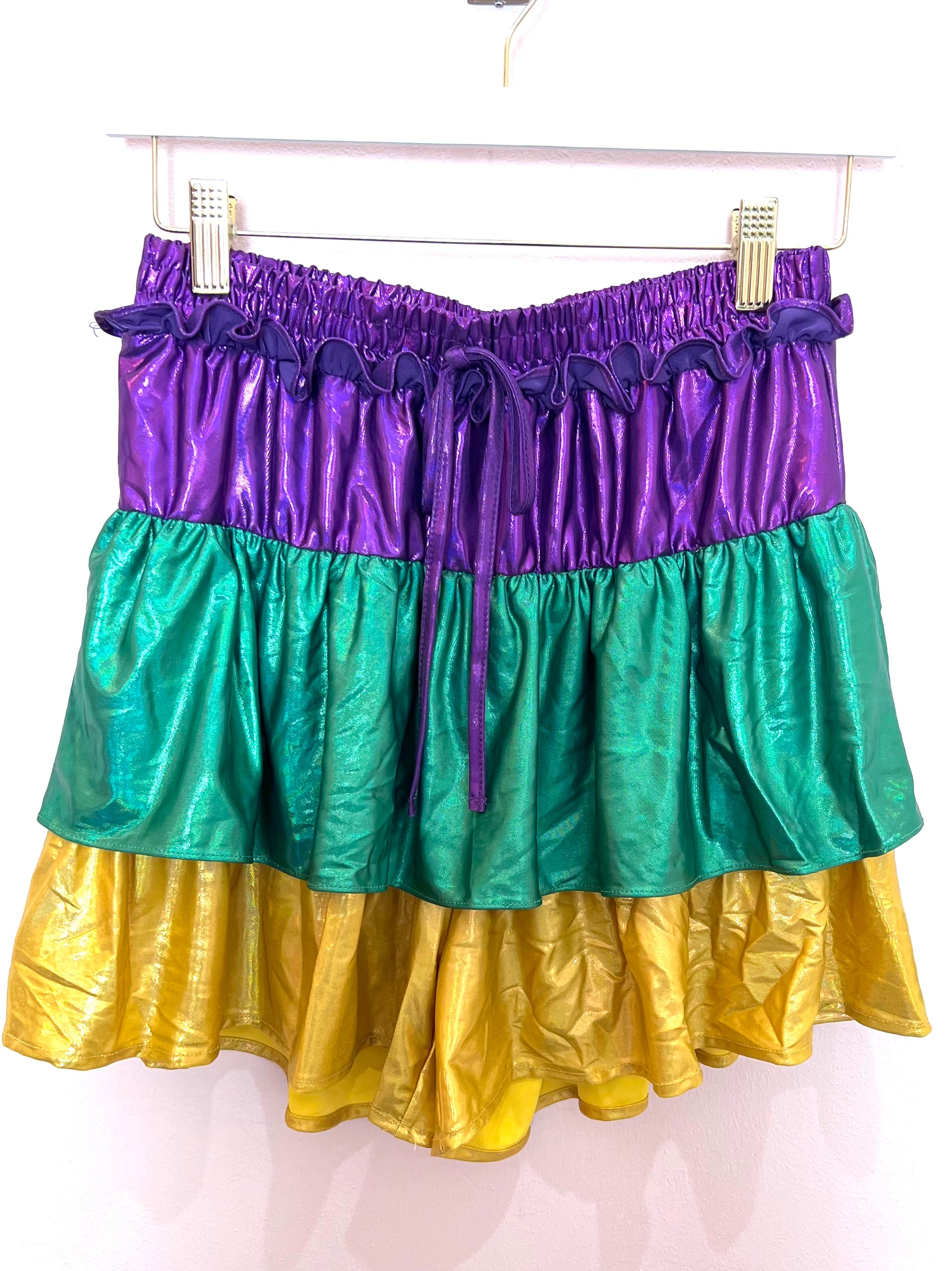 Mardi Gras Block Color Skort
