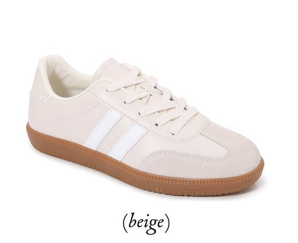 Beige Striped Sneaker