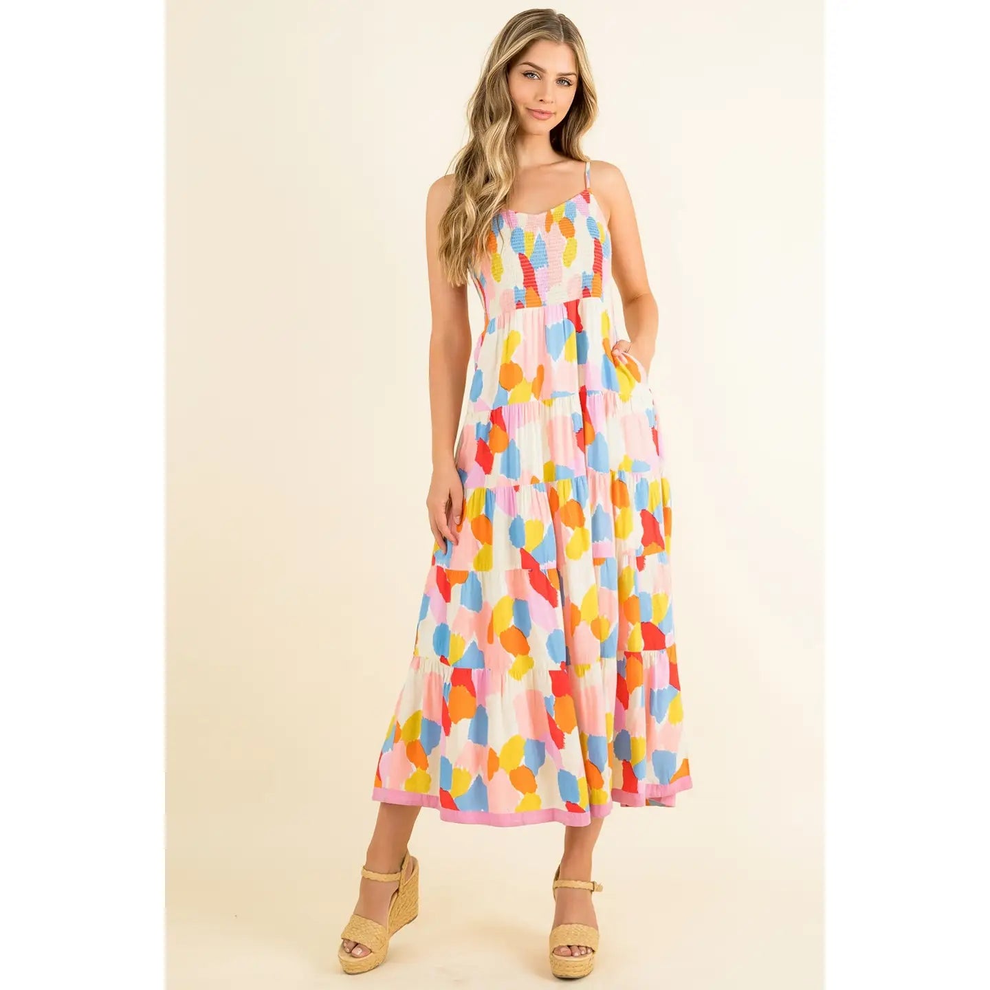Smocked Midi Dress