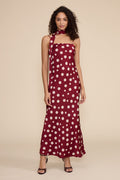 The Dolly Maxi Dress | Deep Crimson Polka Dot