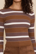 The Astrid Striped Top | Chocolate Brown Stripes