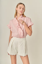 The Liana Linen Ruffle Shirt