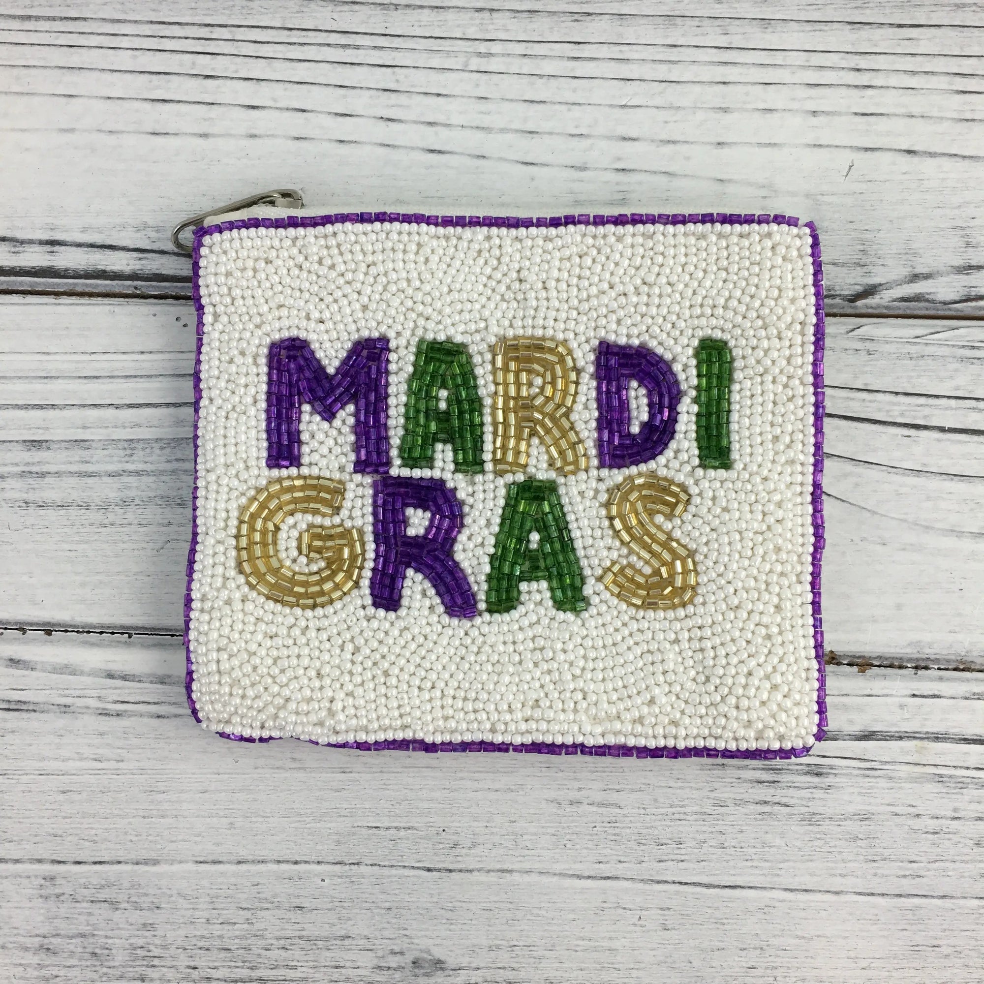 Mardi Gras Beaded Coin Purse