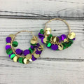 Mardi Gras Hoop Earring