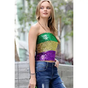 Mardi Gras Sequin Top