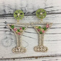 Mardi Gras Martini Earrings