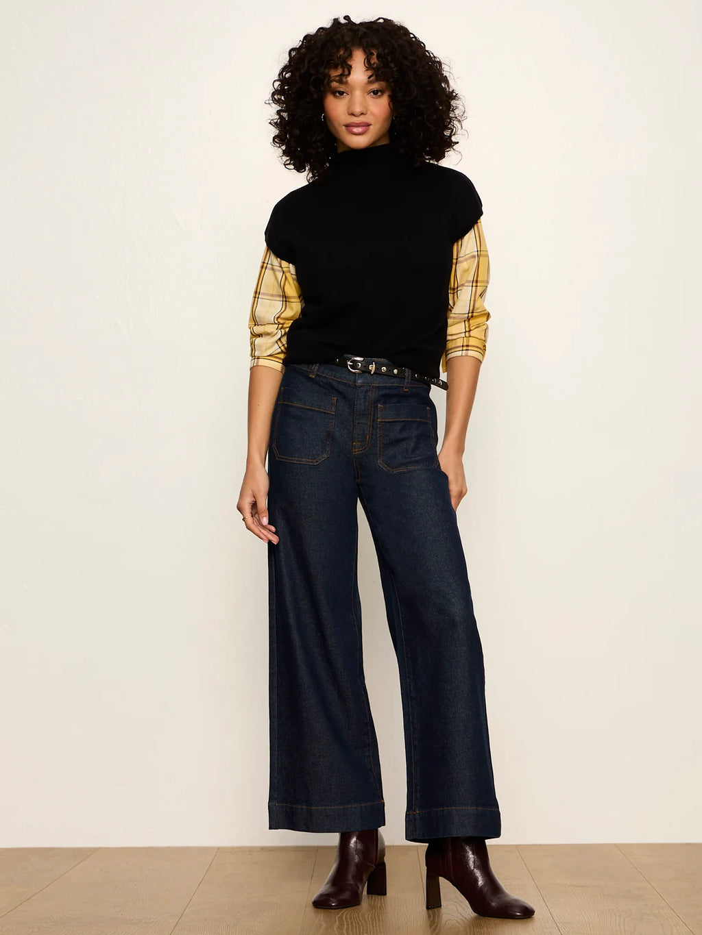 The Rolled Mock Neck Cap Sleeve Top