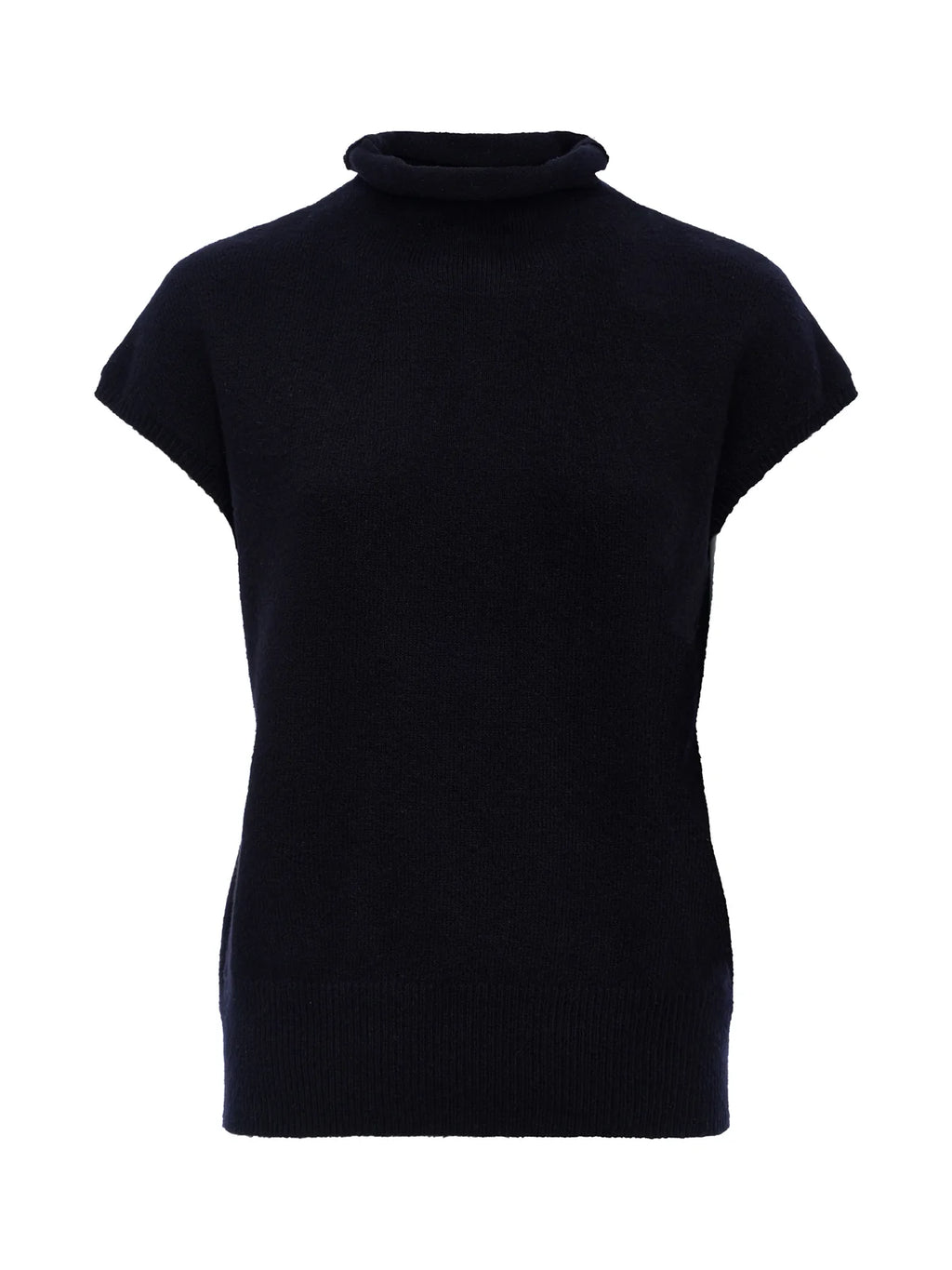 The Rolled Mock Neck Cap Sleeve Top