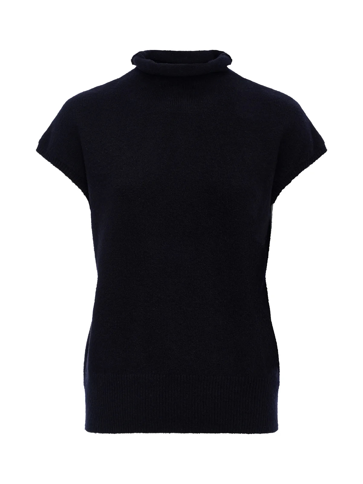 The Rolled Mock Neck Cap Sleeve Top