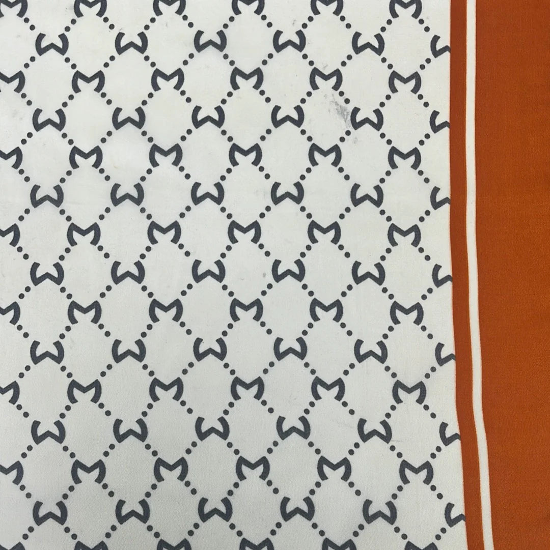 Orange Border Scarf