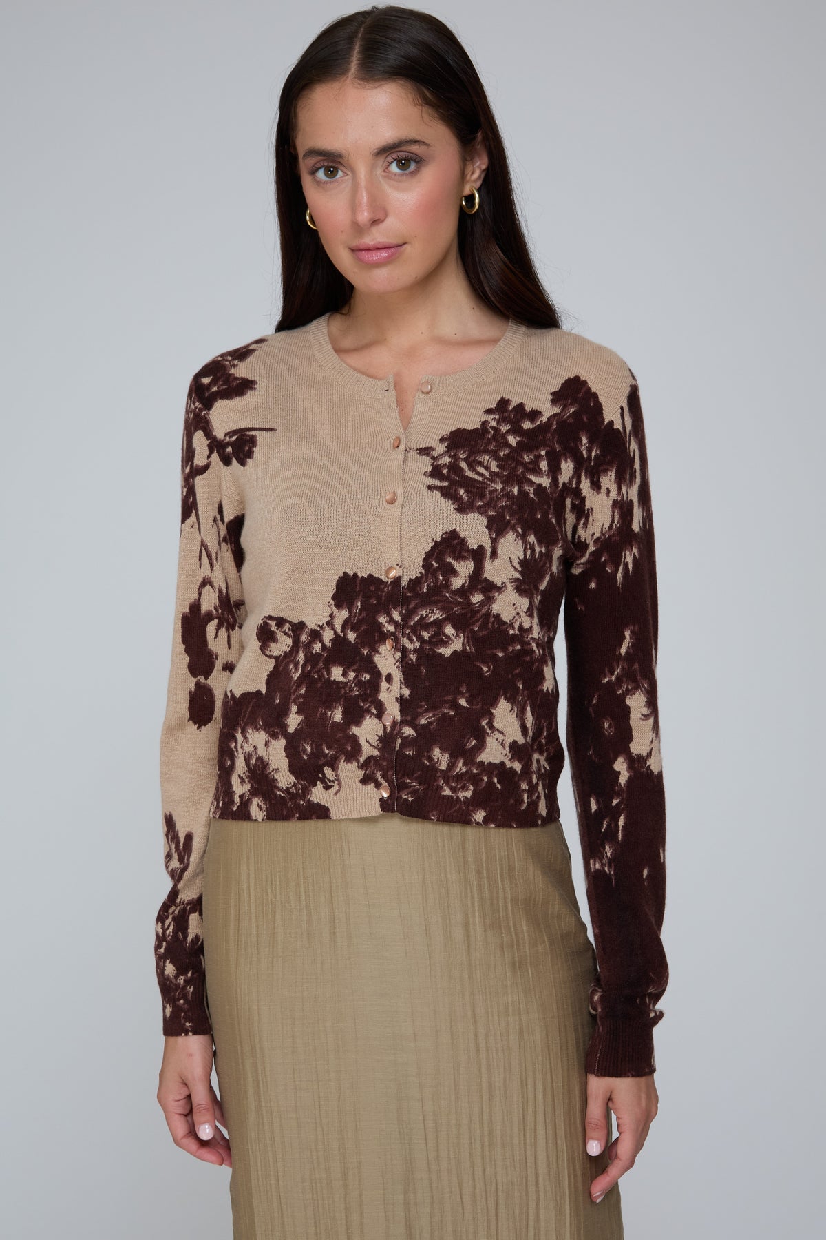The Placed Floral Cashmere Cardigan