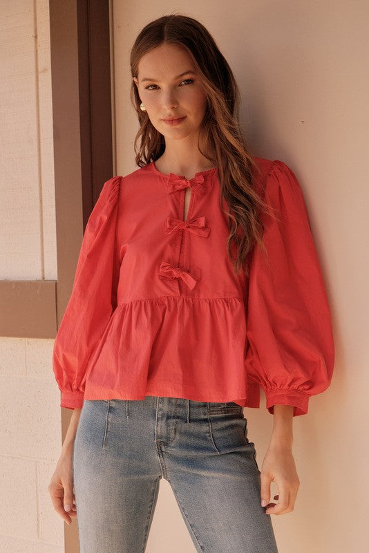 Bow Tie Peplum Top