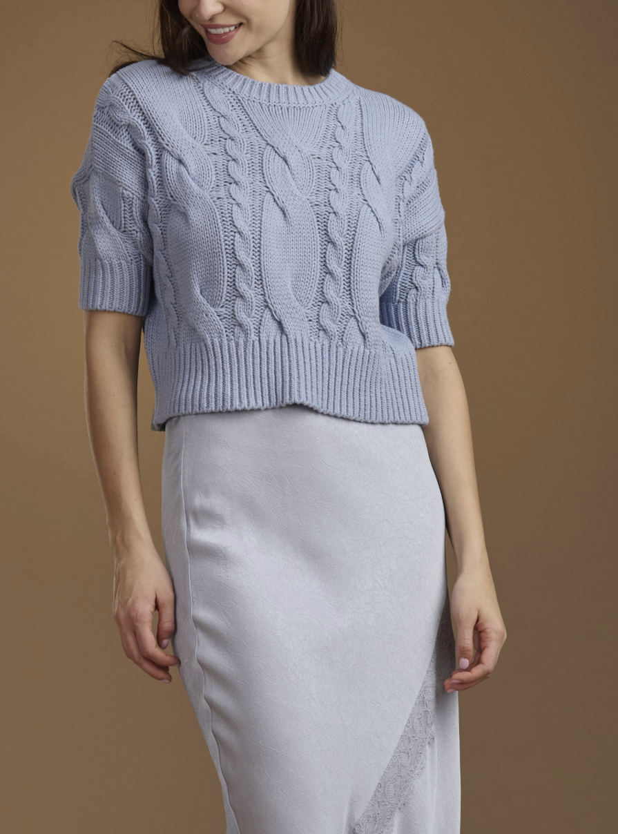 The Cropped Cable Knit Sweater
