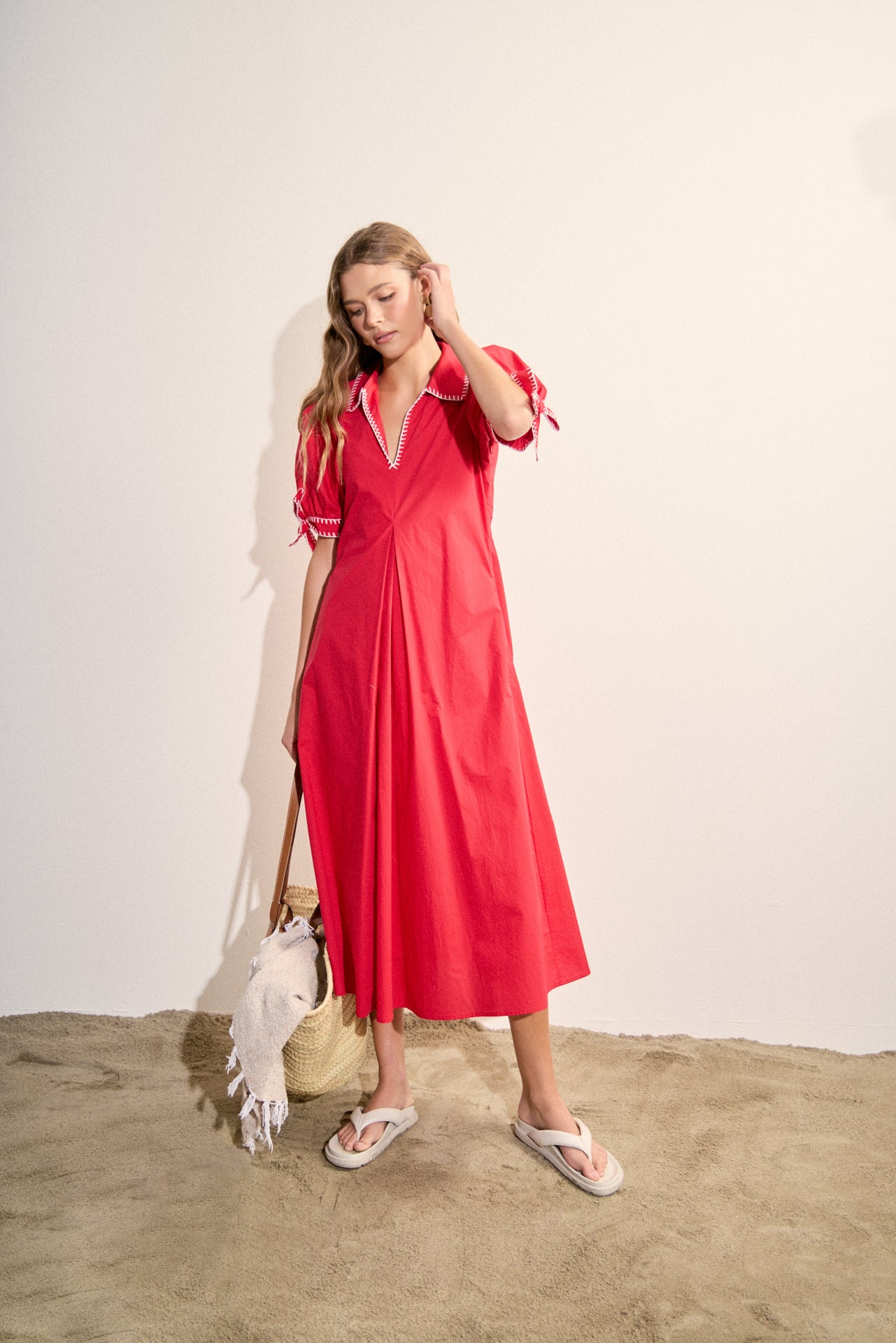 The White Trim Maxi Dress