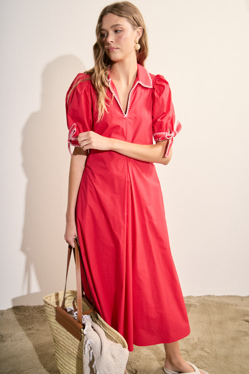 The White Trim Maxi Dress