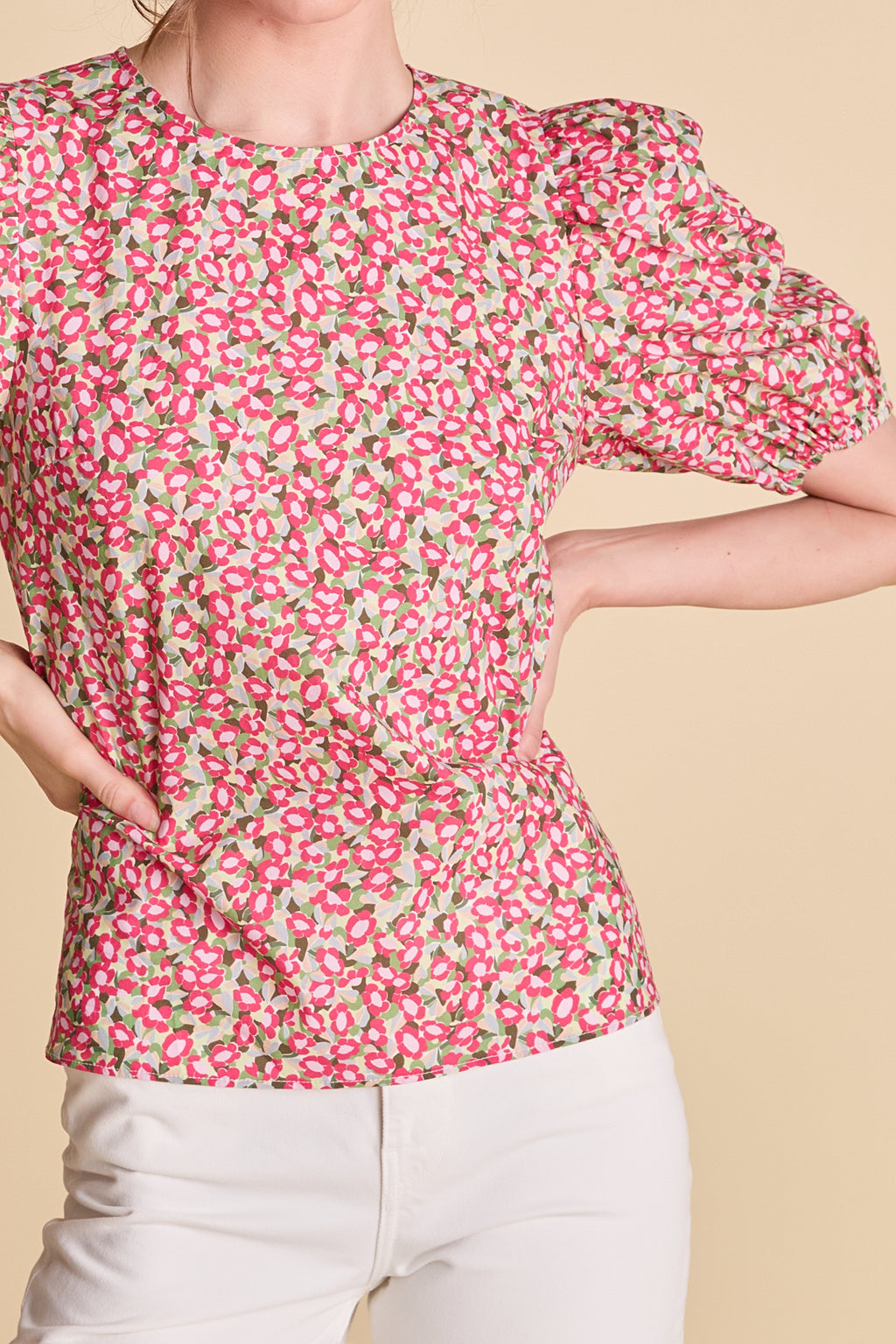 The Red Floral Cotton Top
