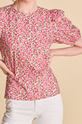 The Red Floral Cotton Top