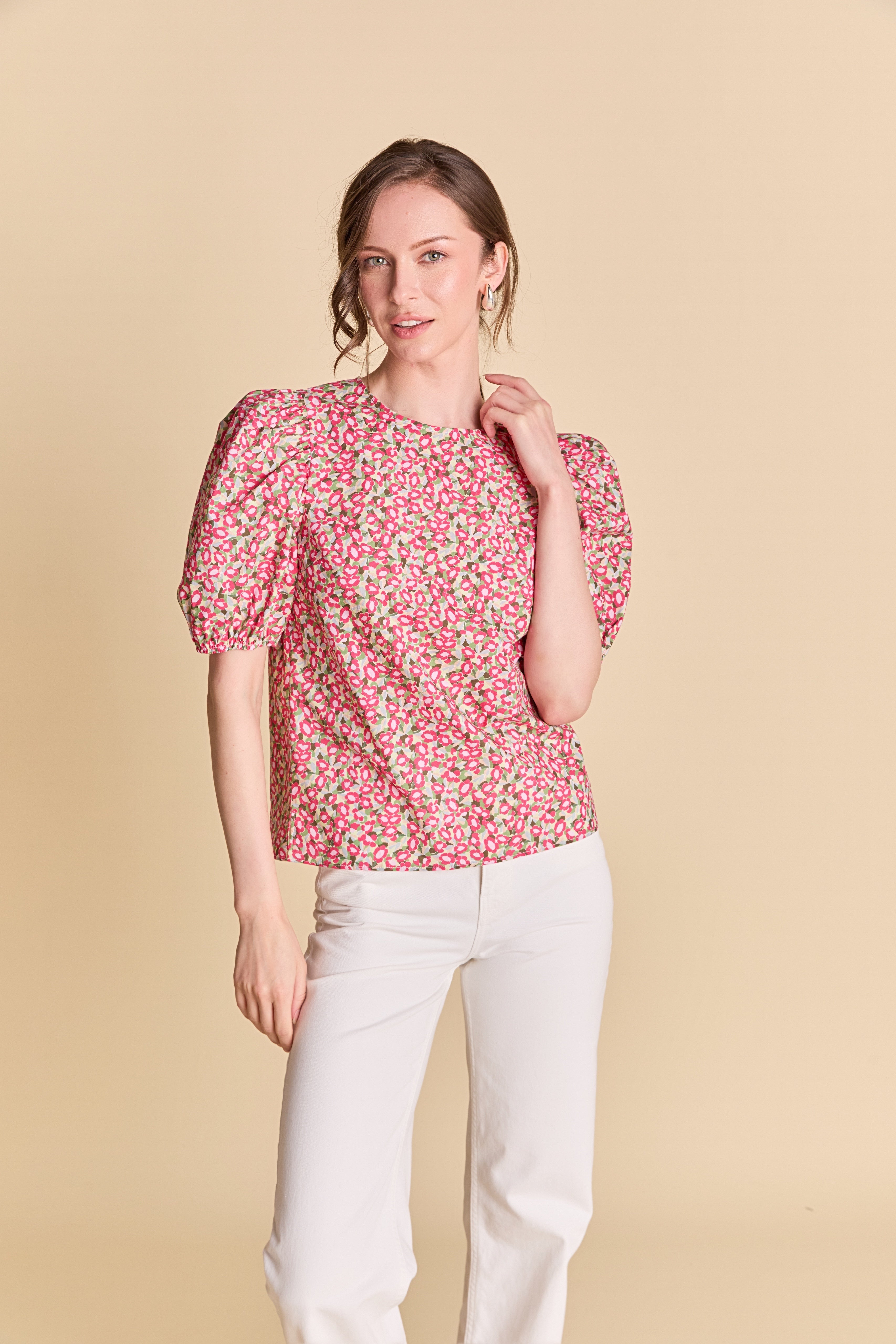 The Red Floral Cotton Top