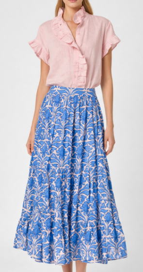 The Aria Artful Print Midi Skirt