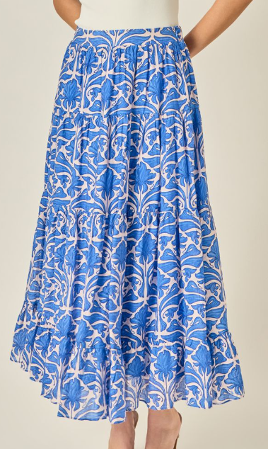 The Aria Artful Print Midi Skirt