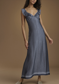 The Ruffle Neck Draped Maxi Dress