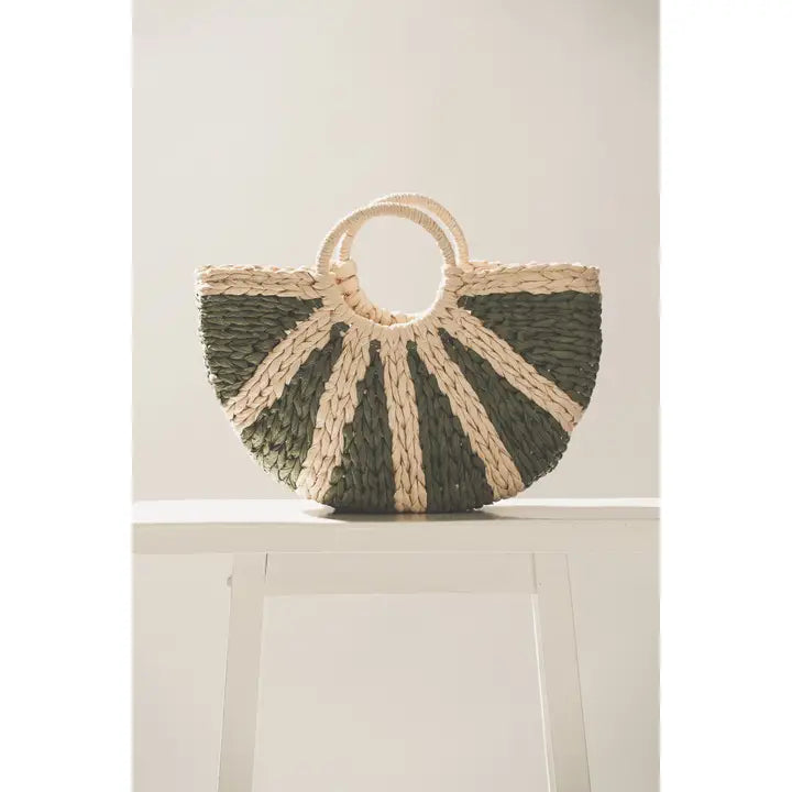 The Sage Straw Beach Bag