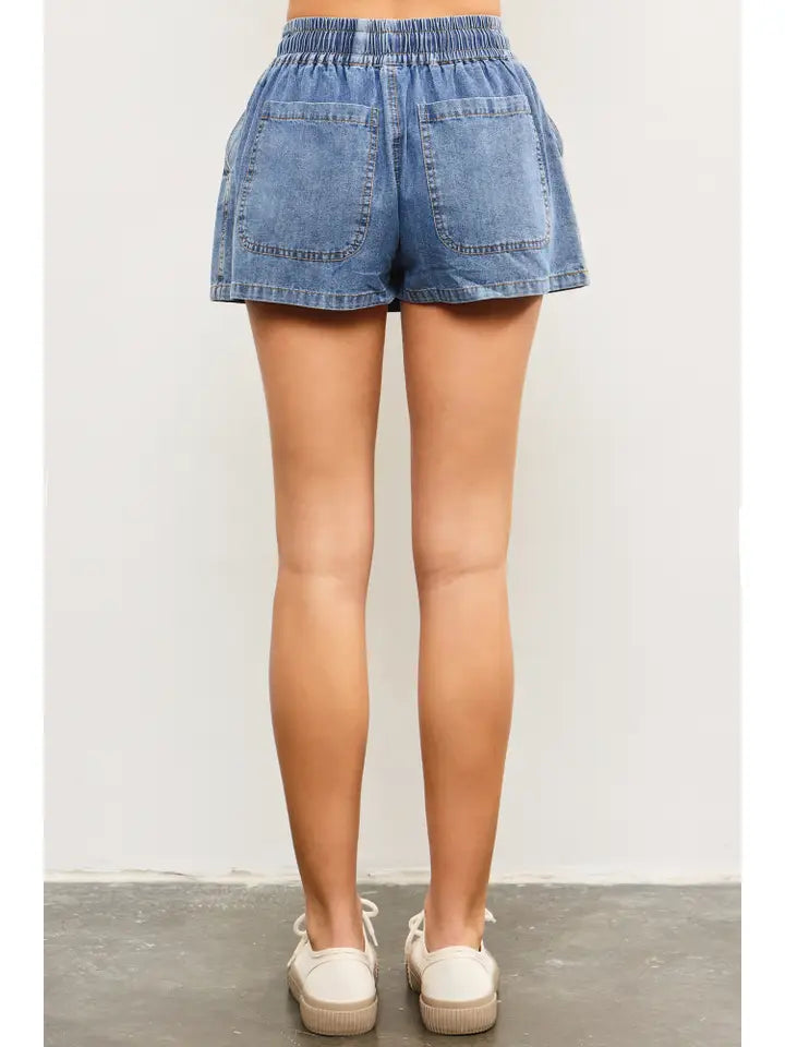 Denim Tie-Rope Skort