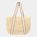 The Embroidered Straw Knit Tote — Embellished Strap, Beach Bag