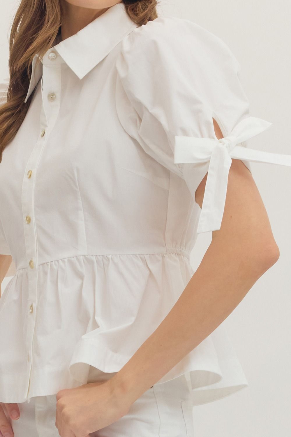 The Madison Puff-Sleeve Peplum Top