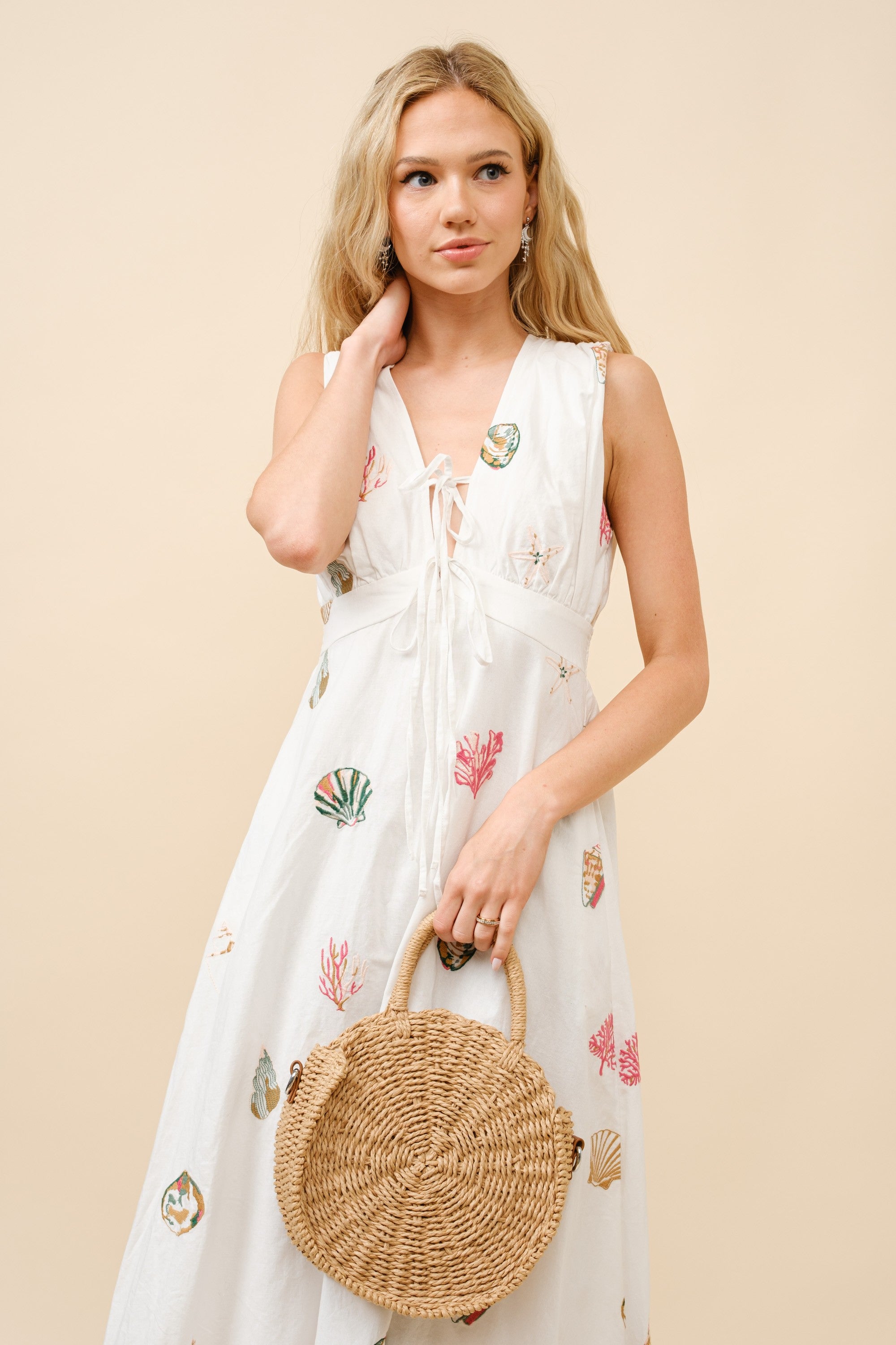 Seashell Embroidered Dress
