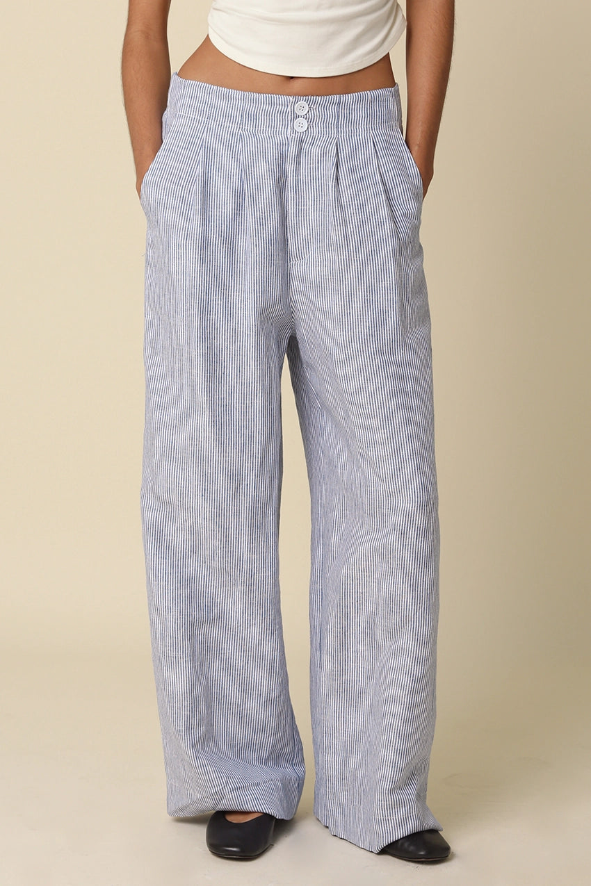 The Ellen High Waisted Linen Flare Pants