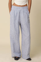 The Ellen High Waisted Linen Flare Pants