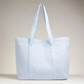 Grid Pattern Tote Bag Blue