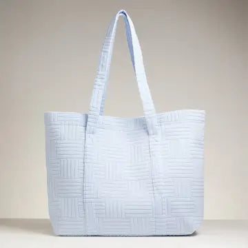 Grid Pattern Tote Bag Blue