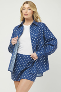 The Cleo Oversized Polka Dot Button-Up
